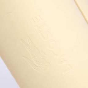 Cylindrical packaging: Lacoste leather